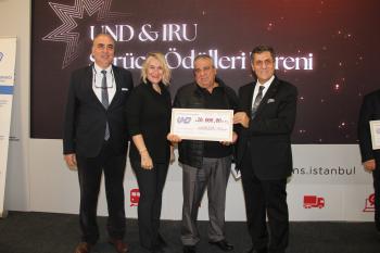 Aslı &Ccedil;alık awarding the IRU Diploma of Honour to drivers and road transport companies from the OTS region