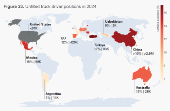 Unfilled truck driver positions in 2024